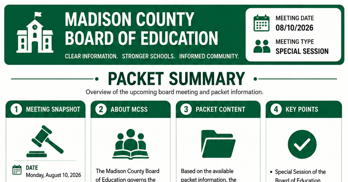 Madison County Board of Education latest meeting summary