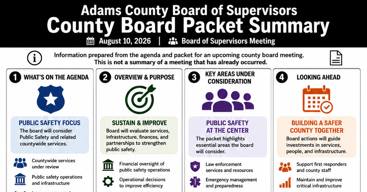 Adams County Board of Supervisors latest meeting summary