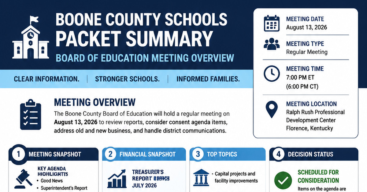 Boone County Schools latest meeting summary