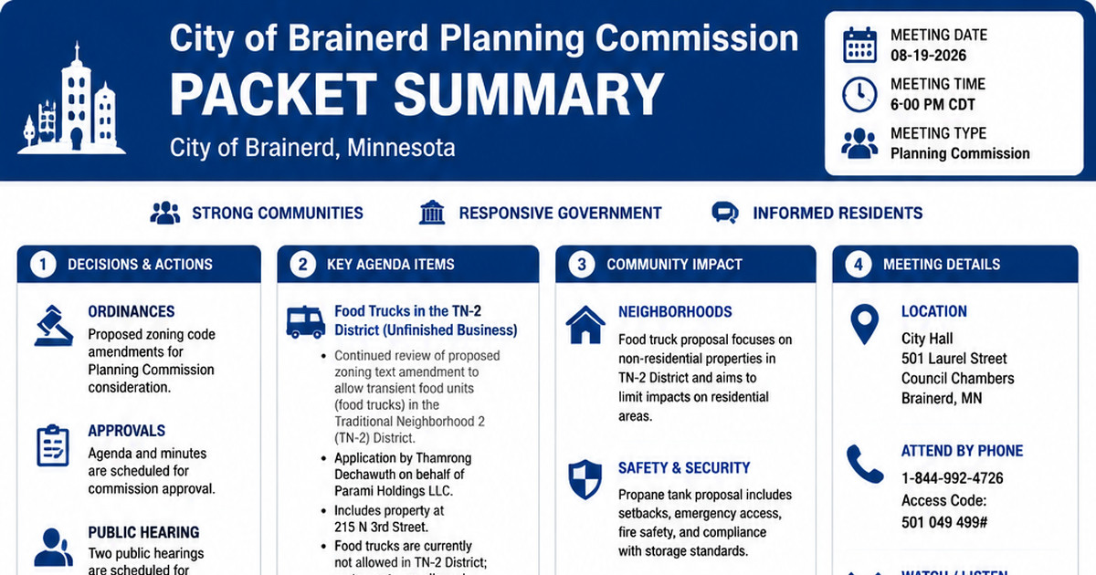 City of Brainerd City Council latest meeting summary