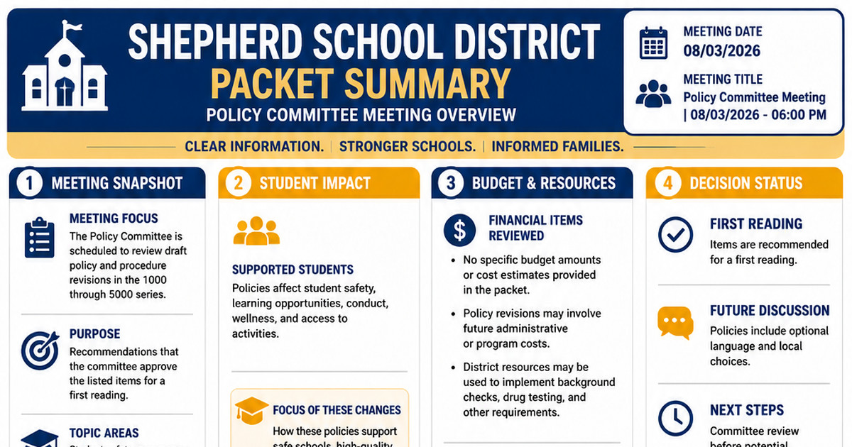 Shepherd School District latest meeting summary