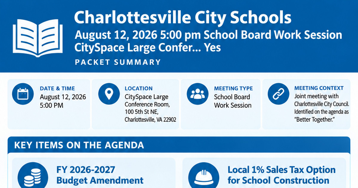 Charlottesville City Schools latest meeting summary