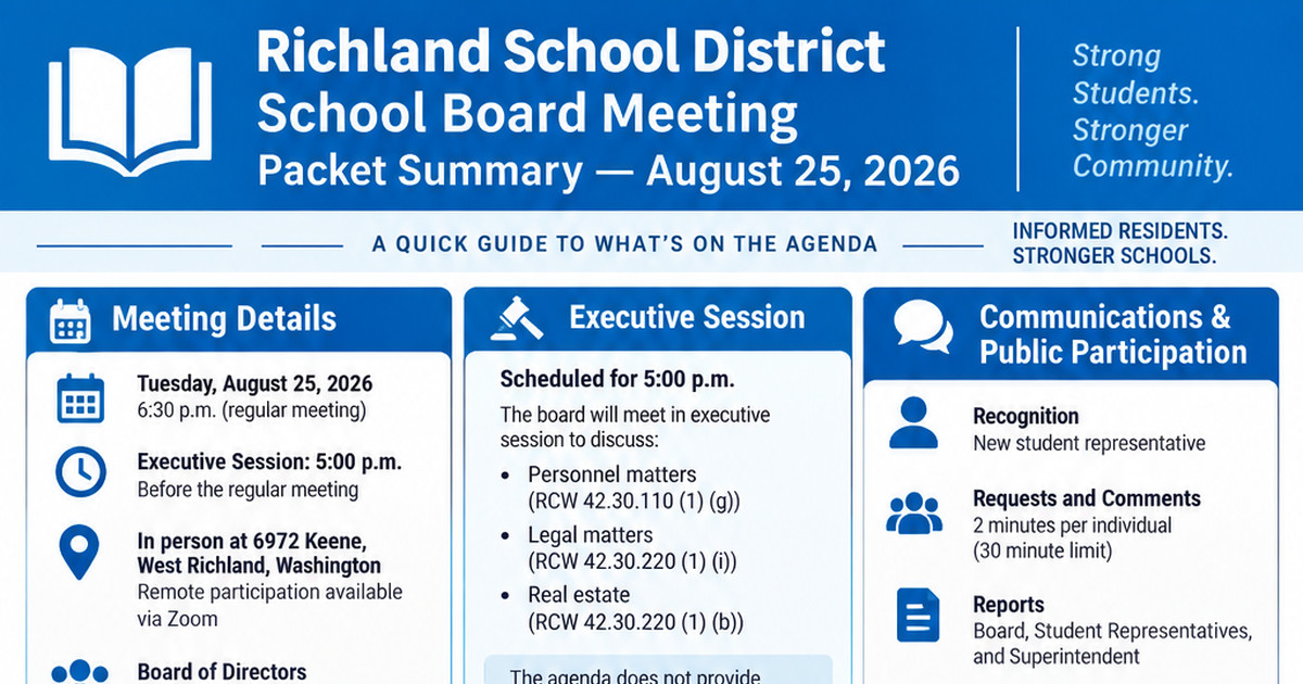 Richland School District latest meeting summary