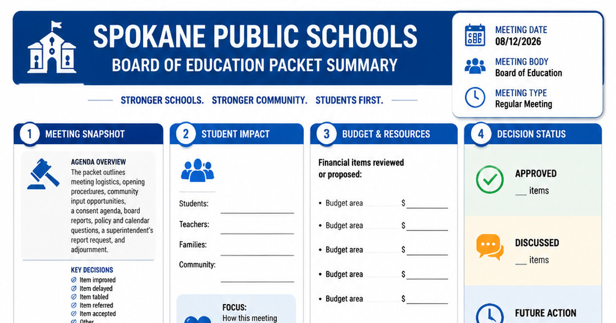 Spokane Public Schools latest meeting summary