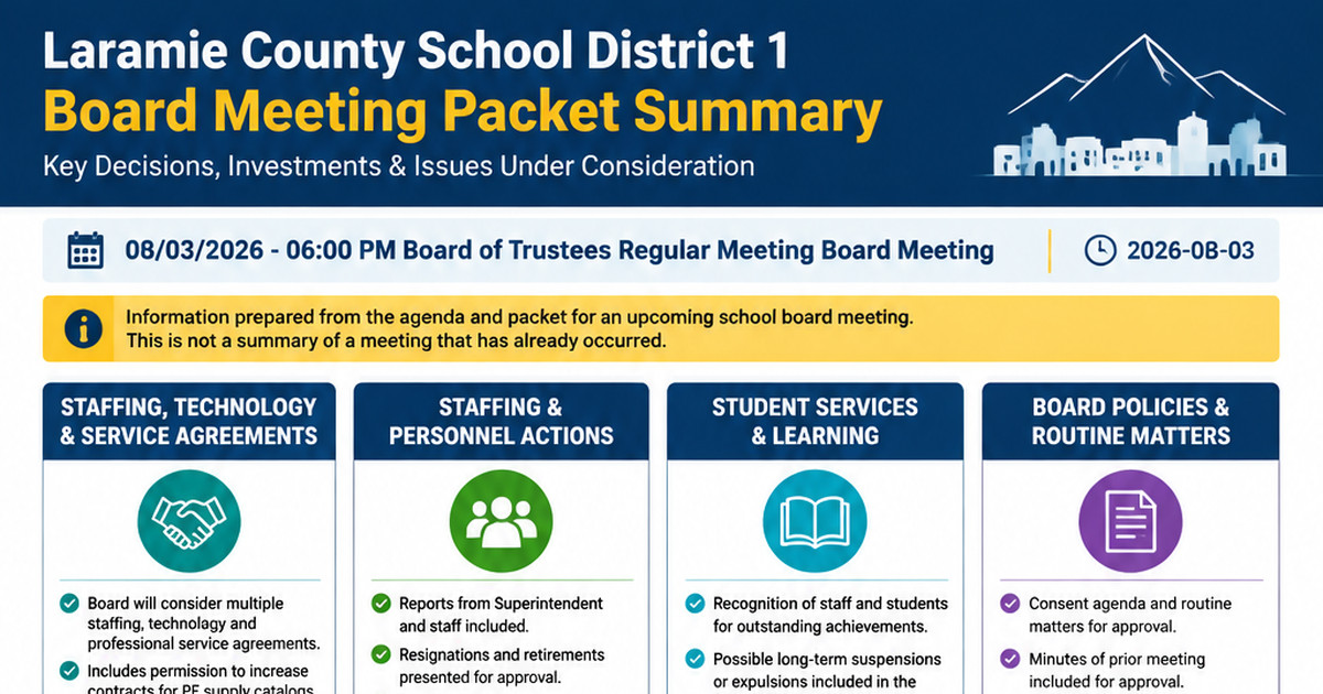 Laramie County School District 1 latest meeting summary